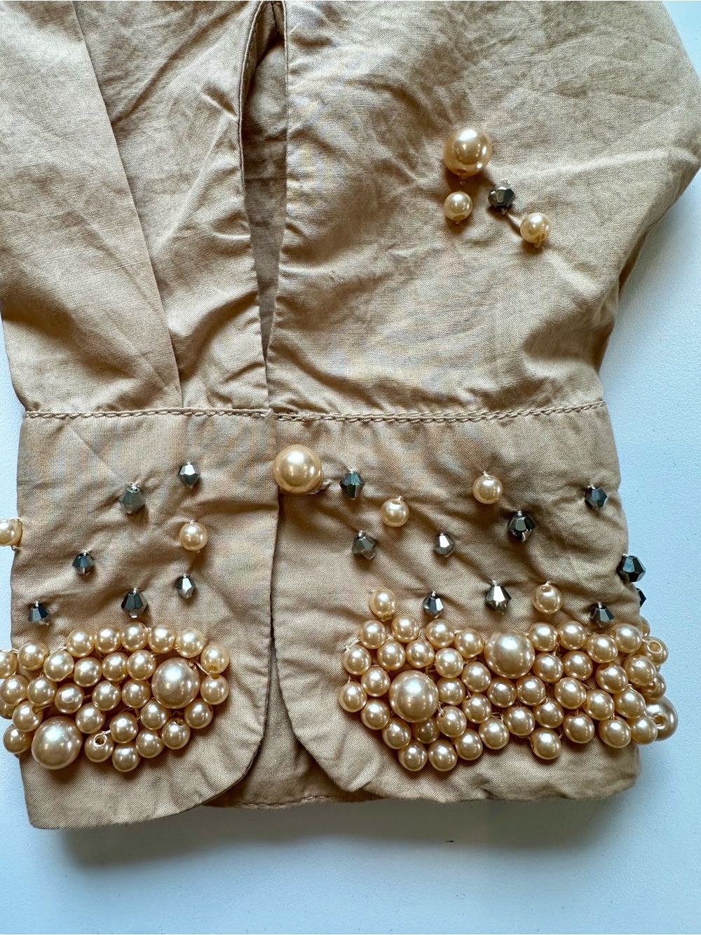 Maeve Anthropologie Bennet Pearl Embellished Button Down Shirt XL $198 - Picture 5 of 11